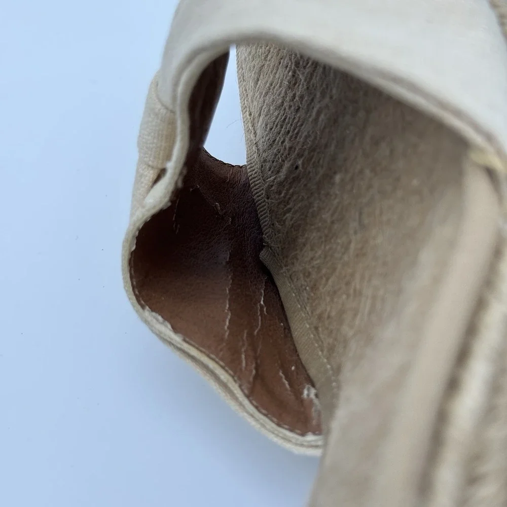 Lucky Brand Kavala Espadrille Jute Wedge Sandals Cream Bow Womens‎ Size 10 B